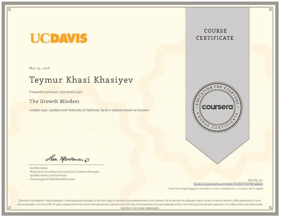 UC Davis sertifikatları